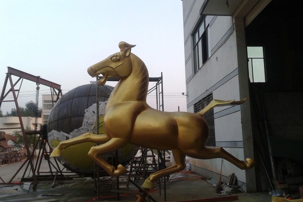 桐鄉馬踏飛燕雕塑出廠安裝圖展示